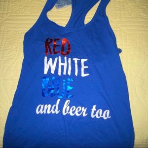 “Red, White, Blue, and Beer, too” tank